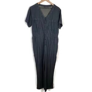 AnyBody Denim Jumpsuit, Dark Wash, Sz Medium Perfect One-Piece Outfit Casual Wmn